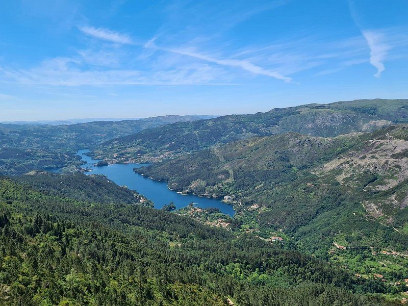The wooded Douro gorge seen from a hillside viewpoint