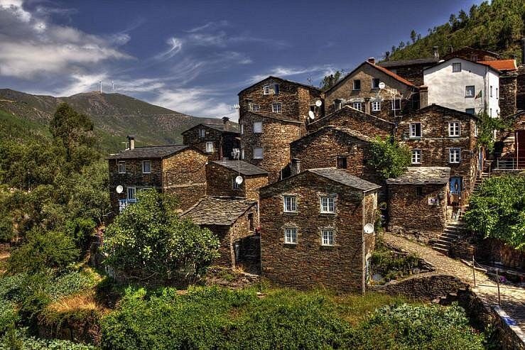 A schist-built village on a terraced Douro hillside